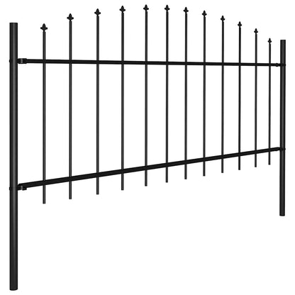 vidaXL Garden Fence with Spear Top Steel 671x75 cm Black 3