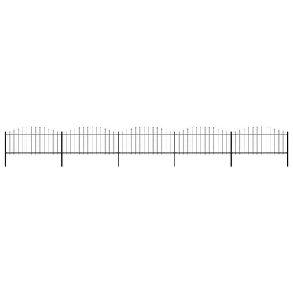 vidaXL Garden Fence with Spear Top Steel 838x75 cm Black 1