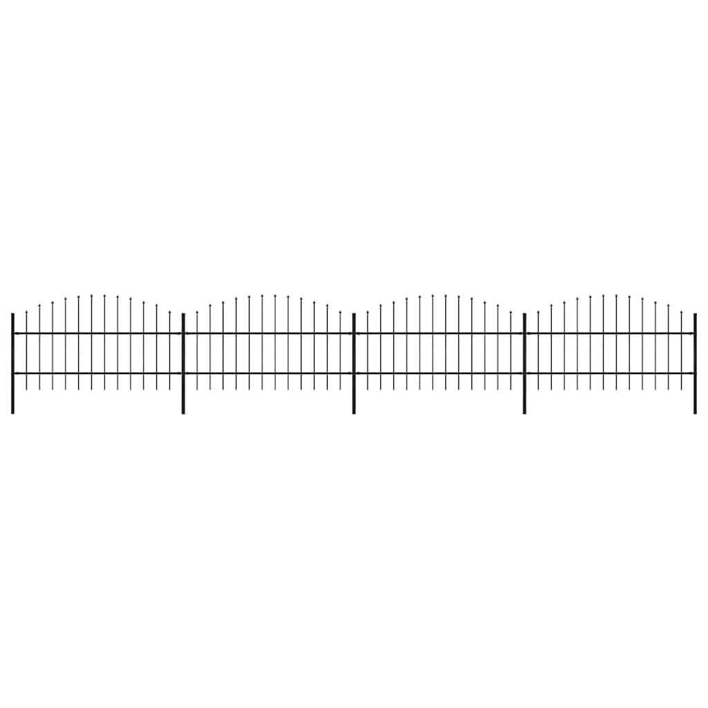 vidaXL Garden Fence with Spear Top Steel 671x100 cm Black 1