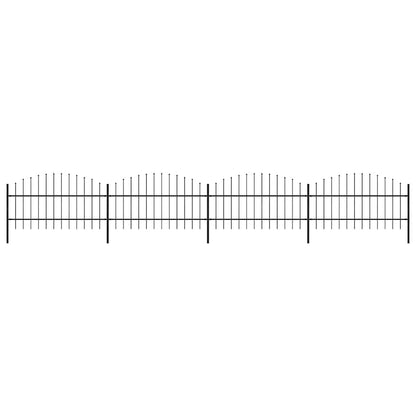 vidaXL Garden Fence with Spear Top Steel 671x100 cm Black 1