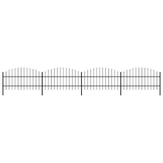 vidaXL Garden Fence with Spear Top Steel 671x100 cm Black 1