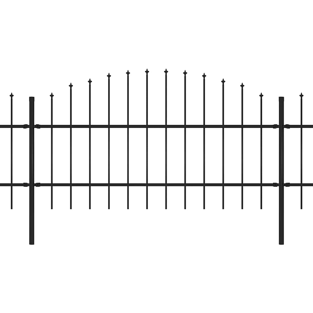 vidaXL Garden Fence with Spear Top Steel 671x100 cm Black 2