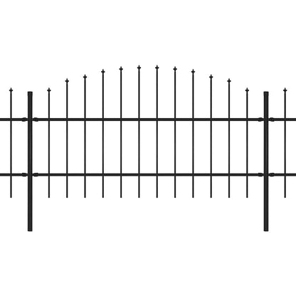 vidaXL Garden Fence with Spear Top Steel 671x100 cm Black 2