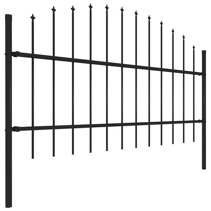 vidaXL Garden Fence with Spear Top Steel 671x100 cm Black 3