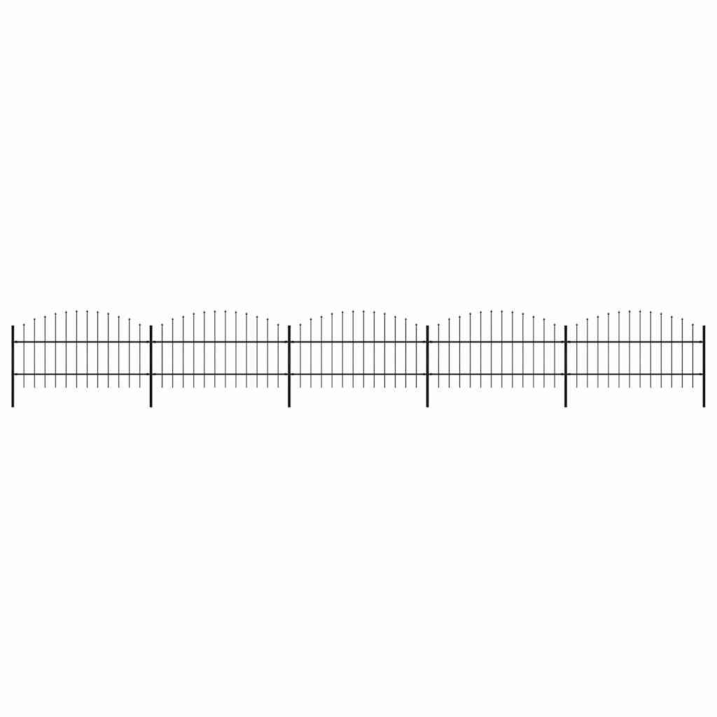 vidaXL Garden Fence with Spear Top Steel 838x100 cm Black 1