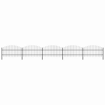 vidaXL Garden Fence with Spear Top Steel 838x100 cm Black 1