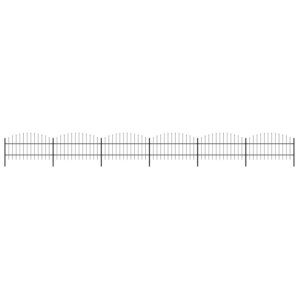 vidaXL Garden Fence with Spear Top Steel 1005x100 cm Black 1