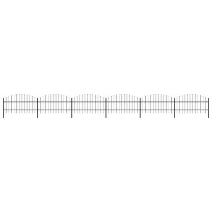 vidaXL Garden Fence with Spear Top Steel 1005x100 cm Black 1