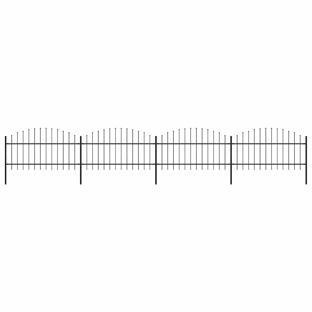 vidaXL Garden Fence with Spear Top Steel 671x125 cm Black 1