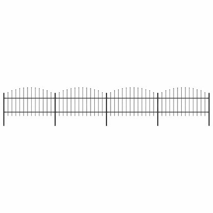 vidaXL Garden Fence with Spear Top Steel 671x125 cm Black 1