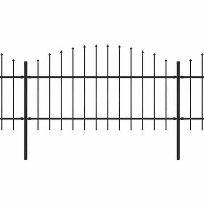 vidaXL Garden Fence with Spear Top Steel 671x125 cm Black 2