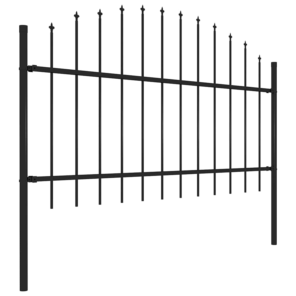vidaXL Garden Fence with Spear Top Steel 671x125 cm Black 3