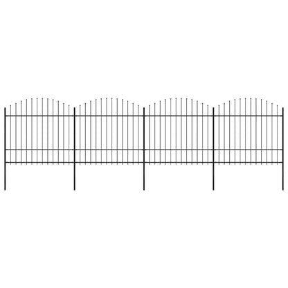 vidaXL Garden Fence with Spear Top Steel 671x175 cm Black 1