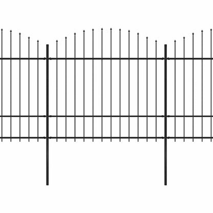 vidaXL Garden Fence with Spear Top Steel 671x175 cm Black 2