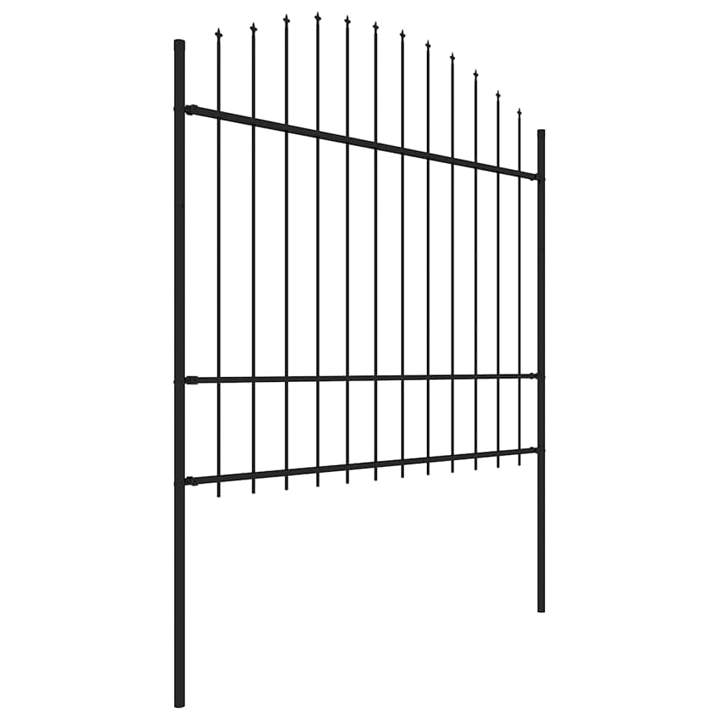 vidaXL Garden Fence with Spear Top Steel 671x175 cm Black 3