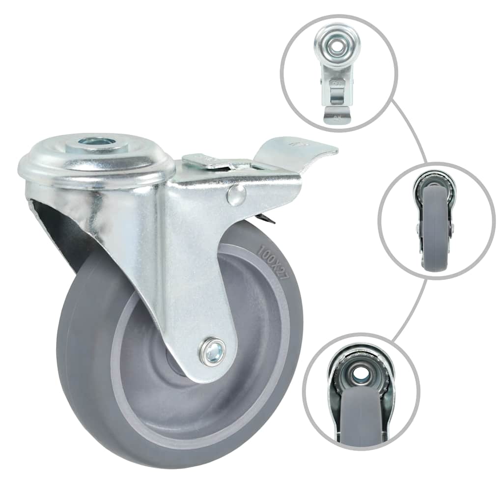 vidaXL 32 pcs Bolt Hole Swivel Casters 100 mm 2