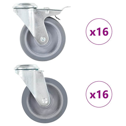 vidaXL 32 pcs Bolt Hole Swivel Casters 100 mm 1
