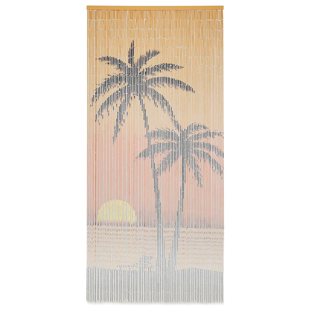 Insect Door Curtain Multicolor Bamboo Width 90 cm Palm tree