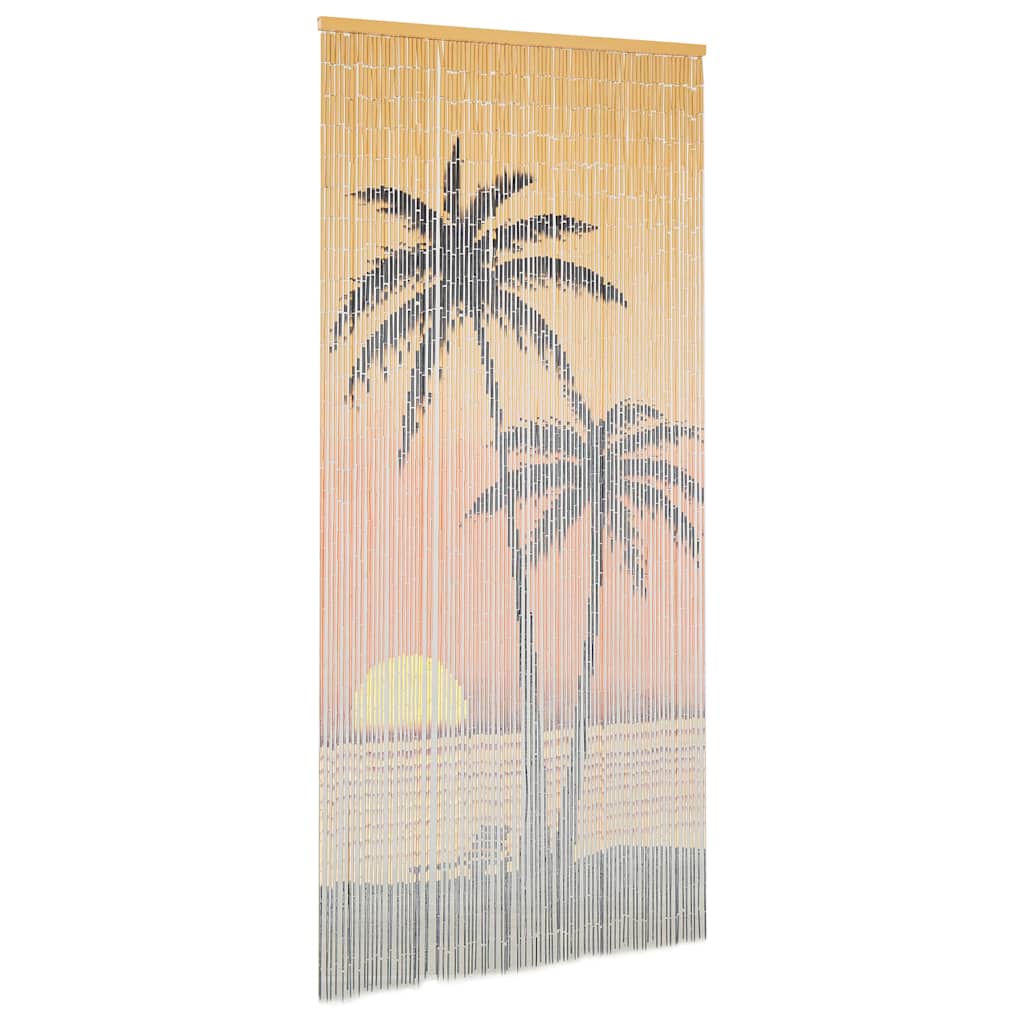 Insect Door Curtain Multicolor Bamboo Width 90 cm Palm tree