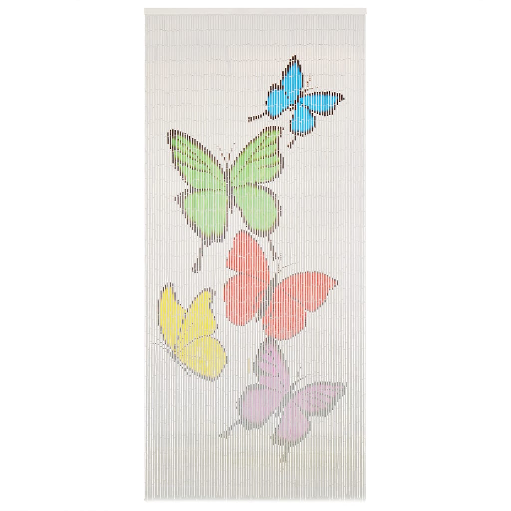 Insect Door Curtain Multicolor Bamboo Width 90 cm Butterfly
