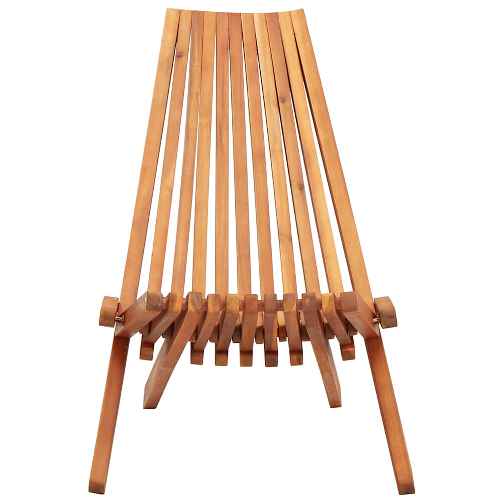 vidaXL Folding Outdoor Lounge Chairs 2 pcs Solid Acacia Wood 3