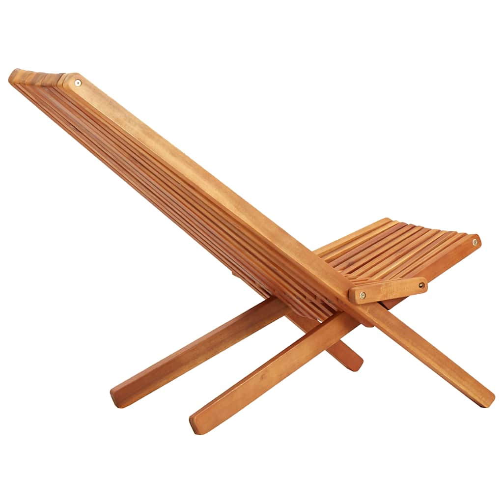 vidaXL Folding Outdoor Lounge Chairs 2 pcs Solid Acacia Wood 5