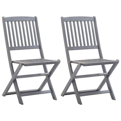 vidaXL Folding Chairs Solid Acacia Wood without Armrest