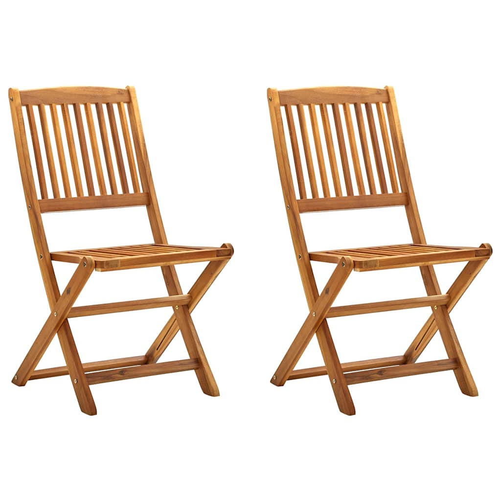 vidaXL Folding Chairs Solid Acacia Wood without Armrest