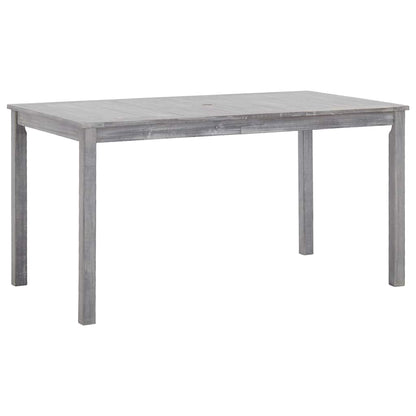 vidaXL 5 Piece Outdoor Dining Set Grey Solid Acacia Wood 2