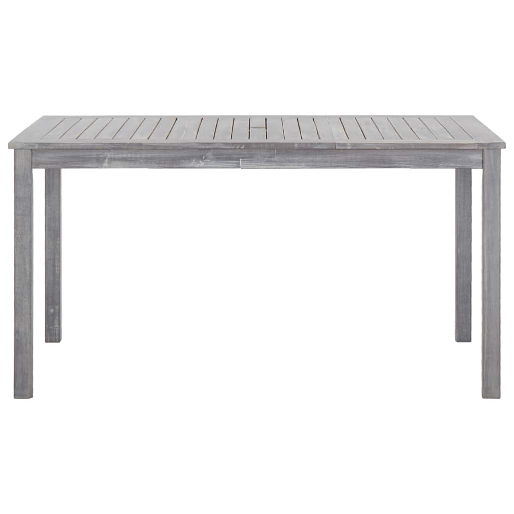 vidaXL 5 Piece Outdoor Dining Set Grey Solid Acacia Wood 3
