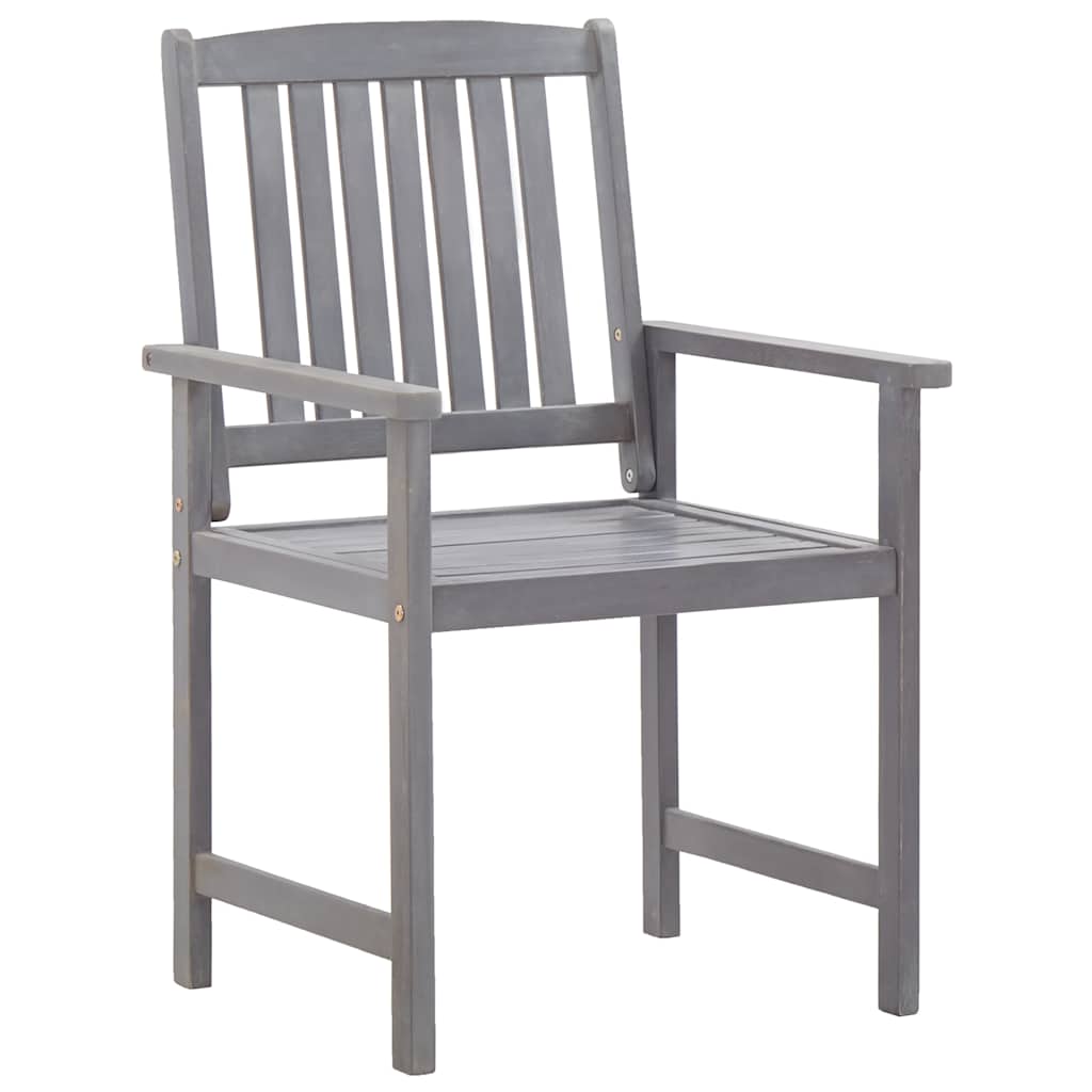 vidaXL 5 Piece Outdoor Dining Set Grey Solid Acacia Wood 5