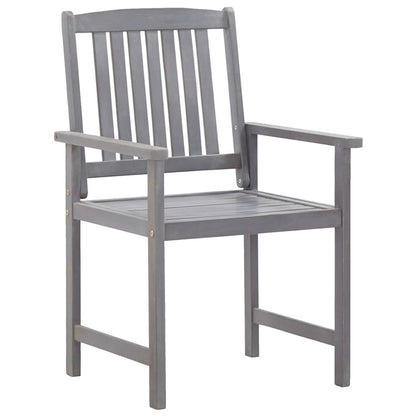 vidaXL 5 Piece Outdoor Dining Set Grey Solid Acacia Wood 5
