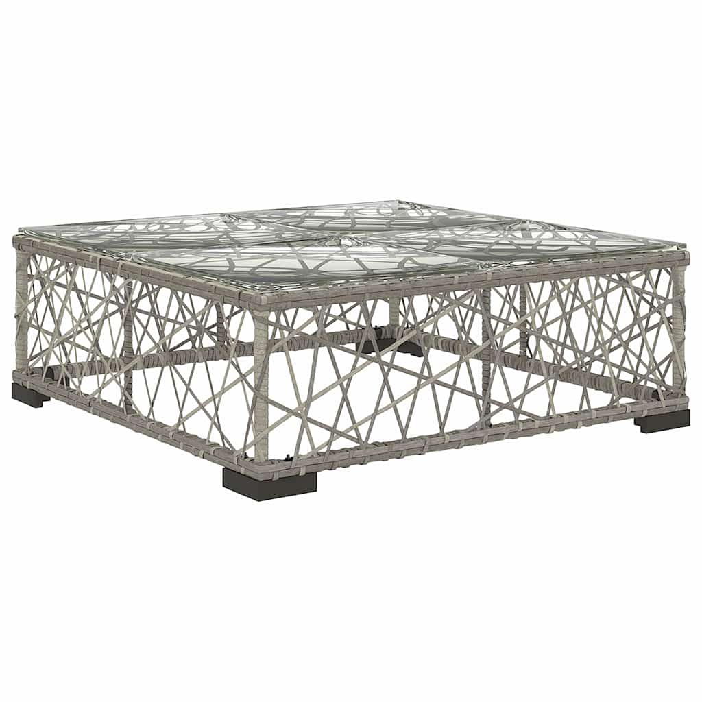 46813 vidaXL 5 Piece Garden Lounge Set with Cushions Poly Rattan Grey 4