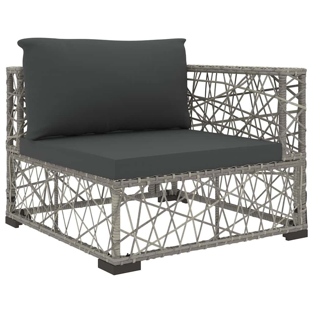 46813 vidaXL 5 Piece Garden Lounge Set with Cushions Poly Rattan Grey 6