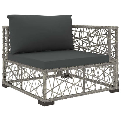 46813 vidaXL 5 Piece Garden Lounge Set with Cushions Poly Rattan Grey 6