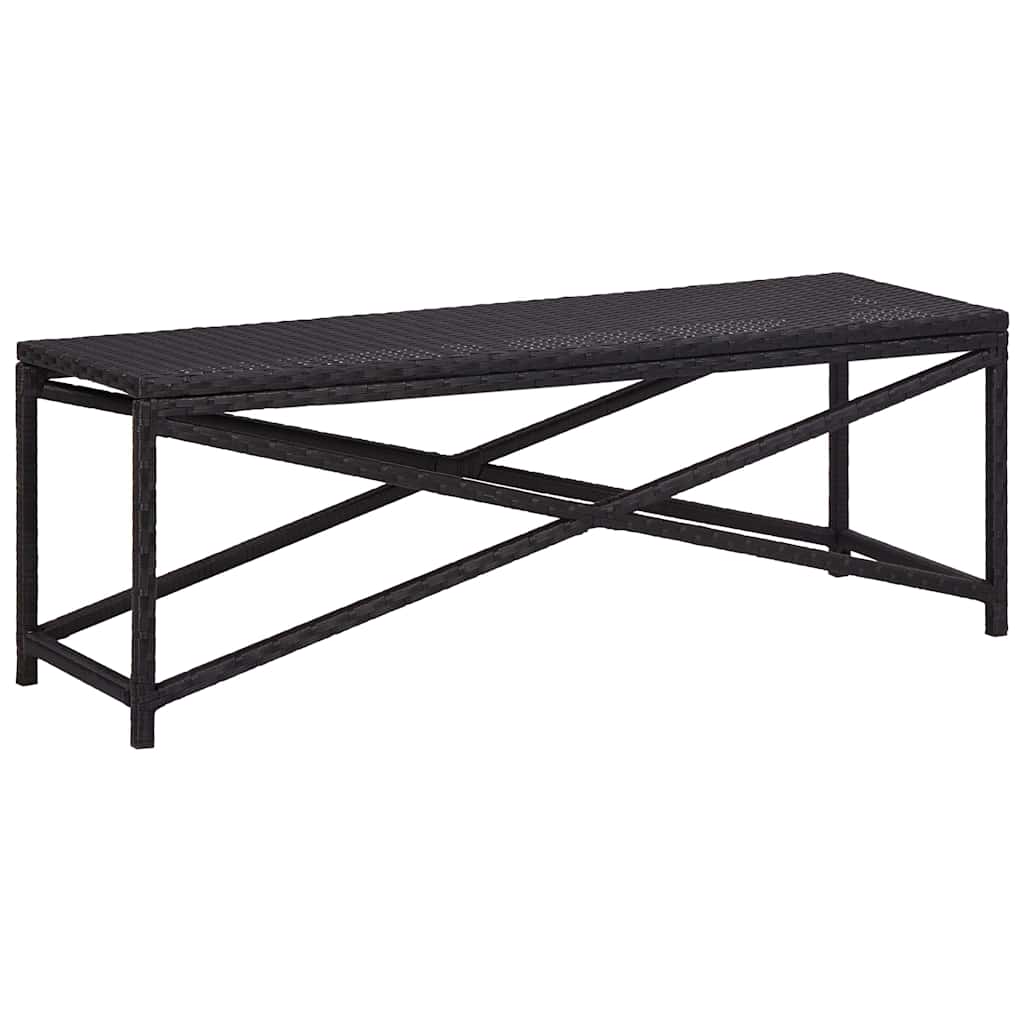Garden Bench Poly Rattan Black