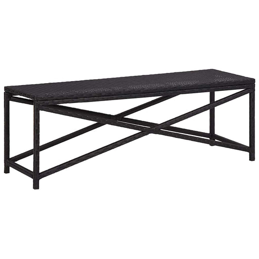 Garden Bench Poly Rattan Black
