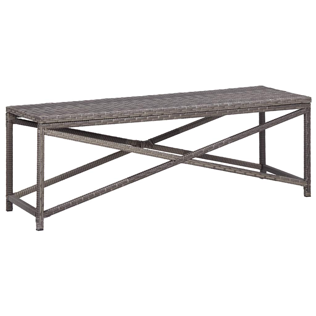 Garden Bench Poly Rattan Grey