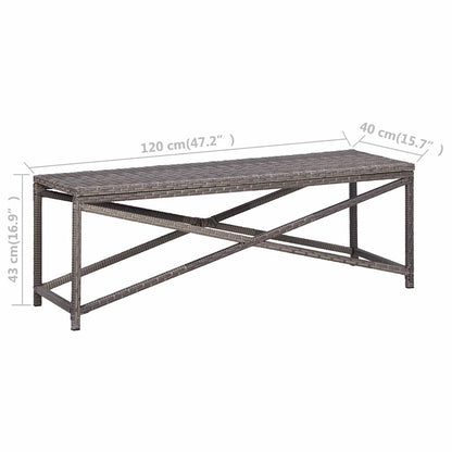 Garden Bench Poly Rattan Grey