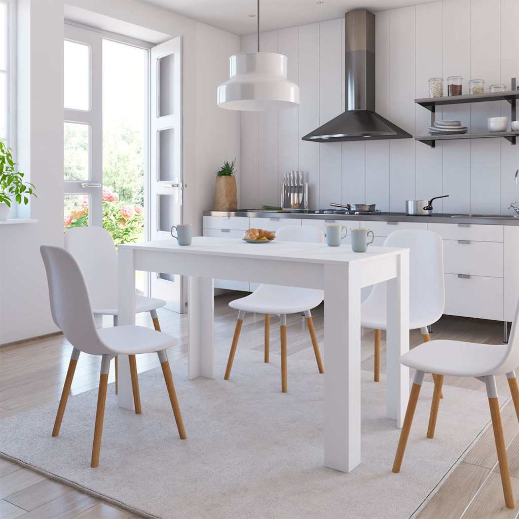 Dining Table 120x60x76 cm Engineered Wood White