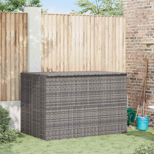 vidaXL Garden Storage Box Grey 150x100x100 cm Poly Rattan 2