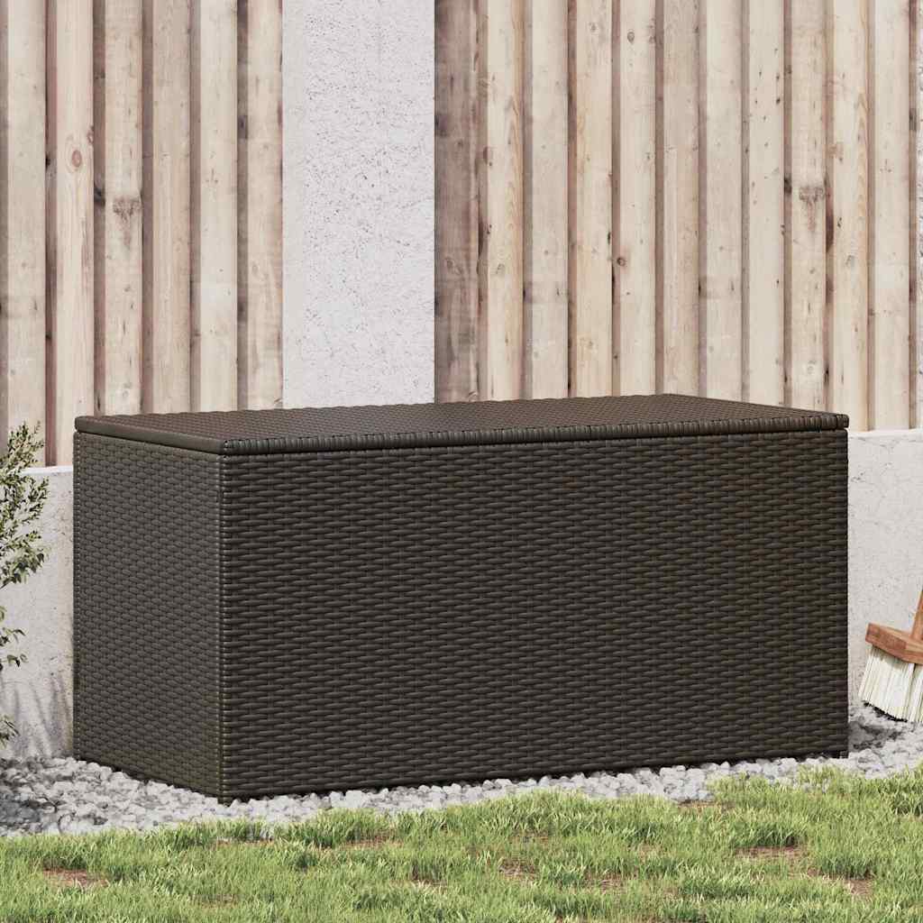 Garden Storage Box Poly Rattan Brown 100 x 50 x 50 cm