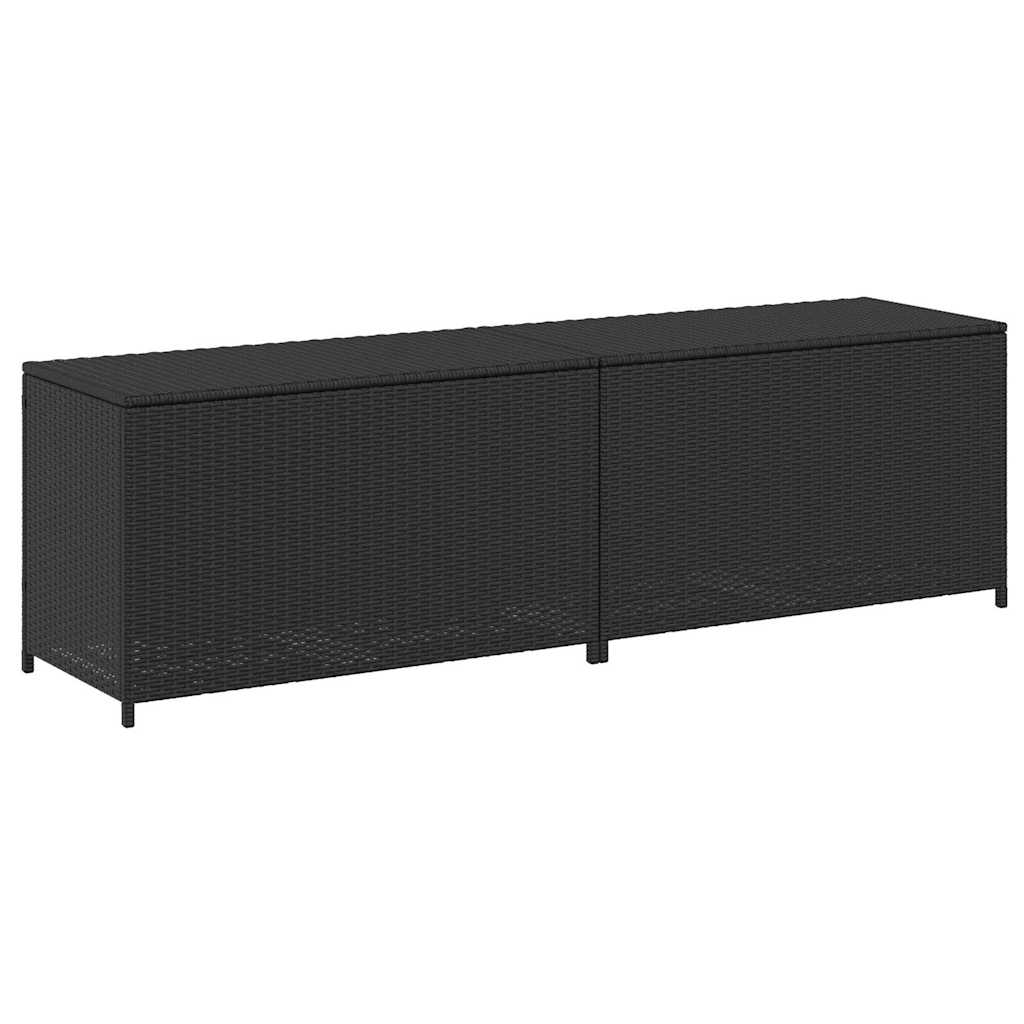 vidaXL Garden Storage Box Poly Rattan 200x50x60 cm Black 2