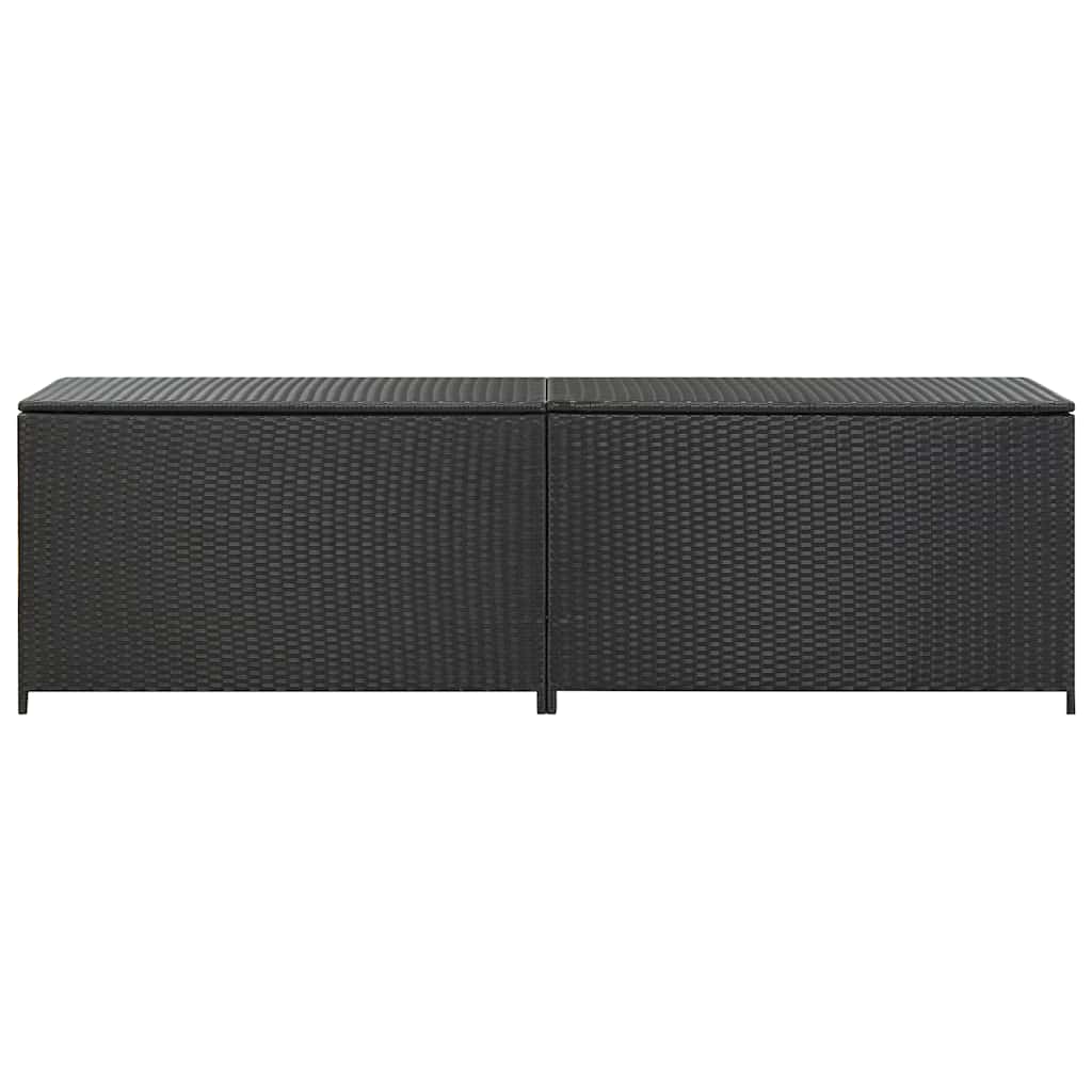 vidaXL Garden Storage Box Poly Rattan 200x50x60 cm Black 4
