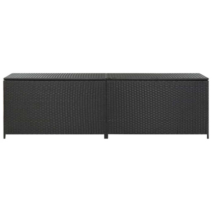 vidaXL Garden Storage Box Poly Rattan 200x50x60 cm Black 4
