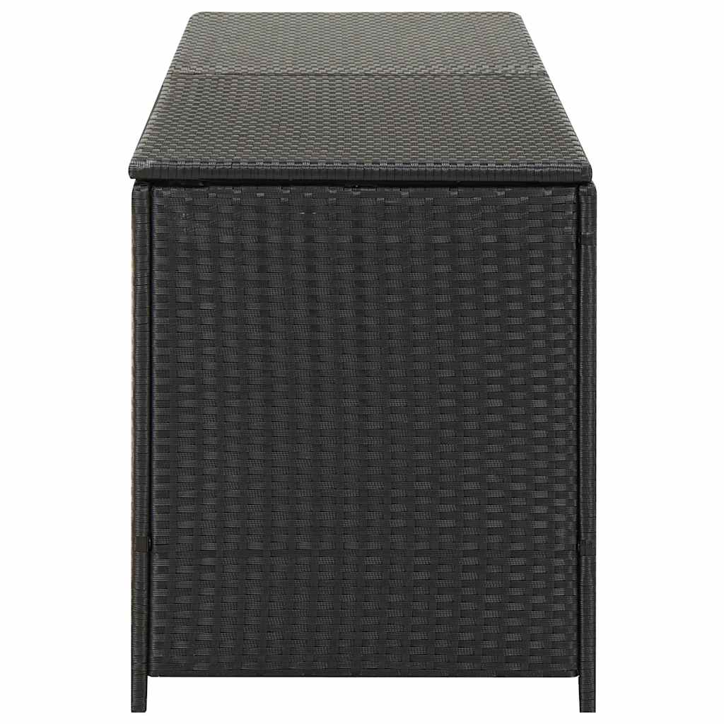 vidaXL Garden Storage Box Poly Rattan 200x50x60 cm Black 5
