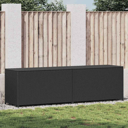 vidaXL Garden Storage Box Poly Rattan 200x50x60 cm Black 1