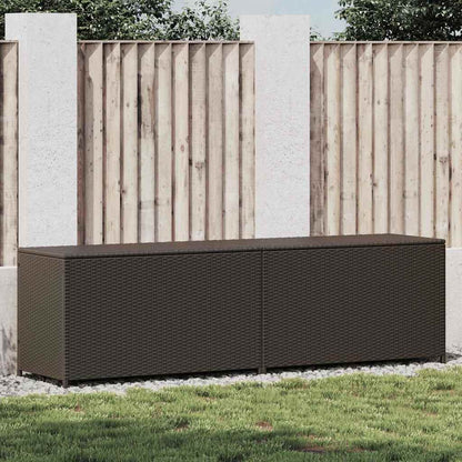Garden Storage Box Poly Rattan Brown 200 x 50 x 60 cm