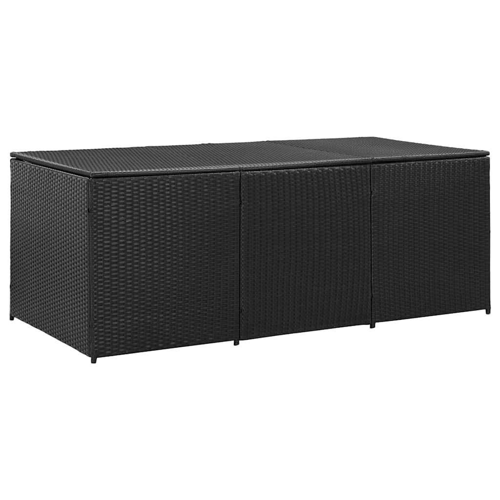 vidaXL Garden Storage Box Poly Rattan 180x90x70 cm Black 2