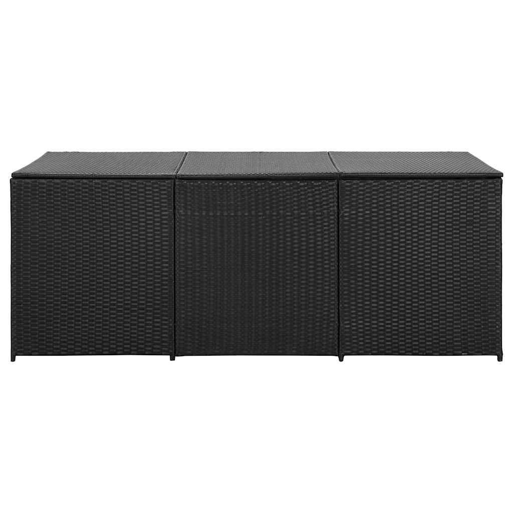 vidaXL Garden Storage Box Poly Rattan 180x90x70 cm Black 4